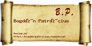 Bogdán Patrícius névjegykártya